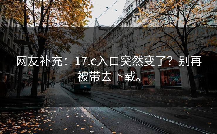 网友补充：17.c入口突然变了？别再被带去下载。