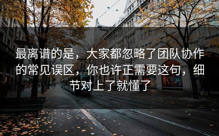 最离谱的是，大家都忽略了团队协作的常见误区，你也许正需要这句，细节对上了就懂了